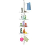 4 étages Étagère douche telescopique etagere telescopique douche etagere angle douche etagere angle salle de bain etagere coin salle de bain etagere salle de bain douche avec crochets