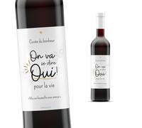 4 Etiquettes bouteille vin annonce mariage | Etiquette vin annonce mariage | Futurs mariés | Faire part mariage | Annonce mariage famille, amis