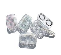 4 étuis pour lentilles de Contact, Rose, Bleu, Noir, Transparent, 4 Count (Pack of 1), Basique