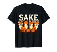4 Expressions de Renard Sake 4 Renards Assis drôles T-Shirt