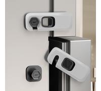 4 Extra Strong Baby Safety Locks - Universal Adhesive Lock For Fridge,Cupboard,Cabinet,Washer And Drawers (Tool-Free Installation/Drilling & Anti-Uv)