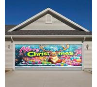4 Faites une déclaration festive ce Noël avec notre bannière de garage parfaite pour célébrer la saison des fêtes ! (188,97 x 82,67 pouces) (B, A)