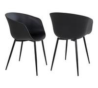 4 Fauteuils de jardin noir RODA -