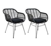 4 Fauteuils de jardin noirs TRIESTE Noir G