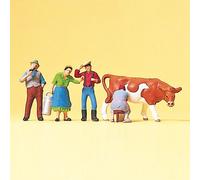 4 fermiers + 1 vache-HO 1/87-PREISER 10044