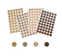 4 feuilles (216 feuilles) d'autocollants en grain de bois, autocollants pour trous de vis pour meubles, décoration d'intérieur, autocollants de sceau en grain de bois, autocollants auto-adhésifs