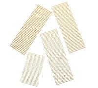 4 Feuilles Autocollant Bijou Visage en Résine Or | Feuilles Adhésives Nacrées, Usage Nail Decor et DIY Crafts, Style Délicat et Chic