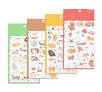 4 Feuilles Autocollant Chat Mignon en Feutre, Stickers Kawaii Doux et Relief pour Scrapbooking, Décoration DIY, Ordinateur, Gourde, Cadeau Esthétique et Créatif