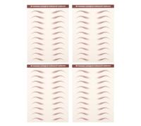 4 Feuilles Autocollants Sourcils en Relief Réalistes | Application Facile par Transfert D’eau, Effet , Forme Sourcil, Adhésif, Résistant la Transpiration, Usage Maquillage