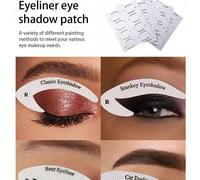 4 feuilles avec 32 autocollants de gabarits de maquillage des yeux, pochoirs de crayon pour les yeux et les sourcils, 4 designs différents. Modèles de mise en forme des sourcils et du trait d'eye-line