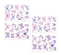 4 Feuilles D’Autocollants Muraux Papillon Violet, Autocollants Muraux Auto-Adhésifs, Autocollants Muraux Papillon Élés, Autocollants De Décoration Intérieure, Décoration De Chambre D’Enfants