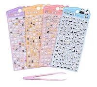 4 feuilles d'autocollants 3D gonflants mignons, mini autocollants kawaii, autocollants d'animaux de dessin animé, petits autocollants décoratifs, imperméables, réutilisables, pour scrapbooking, coques