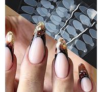 4 feuilles de ligne française pour le système d'extension d'ongles en gel poly à double forme, pointe fausse, moule à ongles, fournitures pour ongles, outils pour ongles, outils pour nail art, rentrée