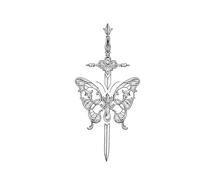 4 feuilles de tatouages temporaires imperméables et durables, motif épée papillon simulé for les bras