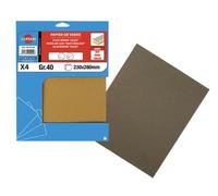 Leman Machine Feuilles abrasives papier de verre PV.02 230 x 280 mm Grain 80 Lot de 4