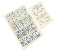 4 Feuilles Papier Transfert Décoratif pour Céramique | DIY Crafts et Processus Créatif, Papier Papier, Texture Soignée, Solide, Transfert de Motifs
