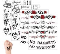 4 Feuilles Sans Regrets Tatouage Temporaire Fil De Fer Barbelé Cou Tatouages Pour Costume De Soirée Halloween Bal Accessoire Cosplay Tatouages Fête White Trash[Z5553]