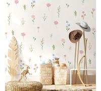 4 feuilles/set, Autocollants muraux floraux, 27 pièces Autocollant mural floral de prairie, Décoration murale, Autocollant mural de style bohème, Aquarelle pastel, Autocollants PVC auto-adhésifs pour 