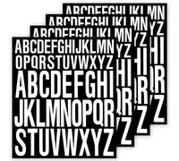 4 Feuilles Stickers Alphabet et Lettres Adhésives, Autocollant Imperméable Pour Scrapbooking, Boîtes Aux Lettres, 2.5cm+5cm (Blanc)