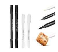 4 Feutre Alimentaire, Stylo Alimentaire Noir et Blanc Pâtisserie, Colorant Alimentaire Blanc Noir pour Décoration de Gâteaux, Biscuits, Fondants et Desserts Diy, Adapté Aux Fêtes d'Anniversaire
