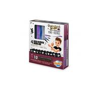 4 feutres cosmetiques avec pochoirs - argent