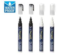 4 Feutres Craie Blanc Et Noir Waterproof 1,7 Noir Et Blanc