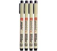 PIGMA MICRON Noir 4 Toutes Les Plumes Set 1mm,2mm,3mm, Brush, Made in Japan