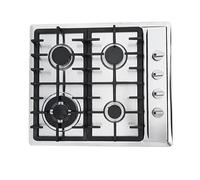 4 feux avec protection thermique automatique - Encastrable - En verre noir - 59 x 51 cm - Thermocouple automatique - Protection contre les flammes - Gaz naturel