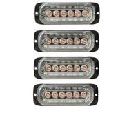4 Feux de Gabarit Blanc LED 12V-24V avec Mode Flash de Pénétration Orange Feu de Position Avant + Clignotant Stroboscopique Éclairage d'Urgence pour Camion Poids Lourds Utilitaire Véhicule Industriel