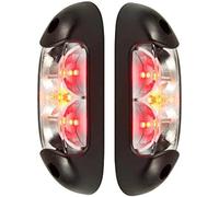 4 Feux de Gabarit et d'Encombrement LED Rouge Blanc Orange 12V 24V Gauche Droit Feux de Position Latéraux Cadre en Caoutchouc pour Camion Poids Lourds Caravane Camping-car Remorque