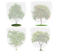 4 filets de plantes, filet fin, filet d'arbres fruitiers, filet de protection contre les insectes, cordon de serrage et attaches en nylon pour protéger les plantes, fruits, fleurs d'insectes, oiseaux