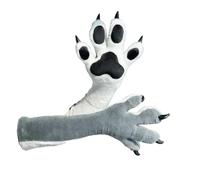 4-Finger Beast Paws with, 3D Pads Furry Claw Gloves Fursuit