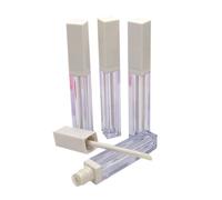 4 Flacons de Gloss à Lèvres Vides Carrés 4ml, Lot | As, ABS, PP, Format Voyage, pour Maquillage Liquide et Tonique, Application Simple, 4 Pièces
