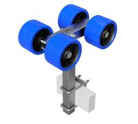 4 fois Rouleaux chariot de mise à l'eau aide à la mise à l'eau remorque pour bateau pneus en EVA SUPROD Ø 120 mm bleu/noir