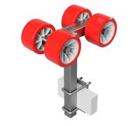 4 fois Rouleaux chariot de mise à l'eau aide à la mise à l'eau remorque pour bateau pneus TPU SUPROD Ø 120 mm rouge/gris
