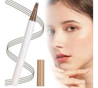 4-Fork Tip Waterproof Eyebrow Pencil Quick-Dry, Sweat-Proof, Smudge-Proof for Long-Lasting Brow Makeup (Soft Matte Black)