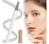 4-Fork Tip Waterproof Eyebrow Pencil Quick-Dry, Sweat-Proof, Smudge-Proof for Long-Lasting Brow Makeup (Gray Brown)