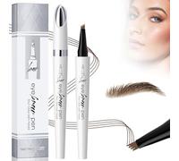 4-Fourches Crayon Sourcil Microblading Waterproof, 3d Crayon Sourcils Tatouage, Crayon à Sourcils Magique Fin Et Naturel Longue DuréE,Waterproof Eyebrow Pencil. (Marron foncé)