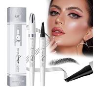 4-Fourches Crayon Sourcil Microblading Waterproof, 3d Crayon Sourcils Tatouage, Crayon à Sourcils Magique Fin Et Naturel Longue DuréE,Waterproof Eyebrow Pencil. (Noir)