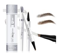 4-Fourches Crayon Sourcil Microblading Waterproof, 3d Crayon Sourcils Tatouage, Crayon à Sourcils Magique Fin Et Naturel Longue DuréE,Waterproof Eyebrow Pencil. (Marron foncé+marron clair)