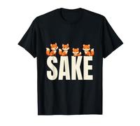 4 Fox Saké Quatre Renards Drôle Mignon Kawaii Famille Renard T-Shirt