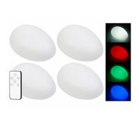 : 4 galets lumineux solaires à LED RVBB télécommandés