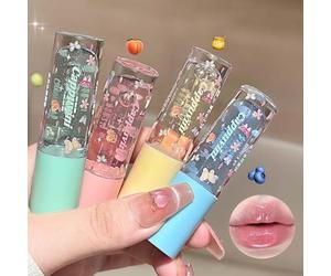 4 Gloss Transparent Pailletés,Brillant A Lèvres Hydratant Brillance Instantanée,Shiny Huiles à lèvres Splendide Translucide,Base pour Gloss Revitalisante