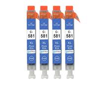 Go Inks 4 Cartouches d'encre Photo Bleu pour remplacer CLI-581PB Compatible/Non-OEM pour PIXMA Imprimantes