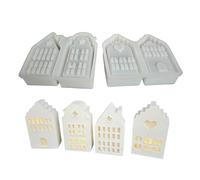 4 Grilles Maison Bougeoir Moule Flexible Silicone Pour Atmosphères Lumière Bureau Ornement Bijoux Outil Photophore Silicone