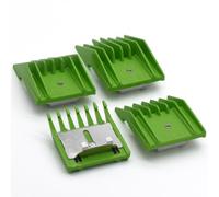 4 guides professionnels type A5 pour tondeuses animales : 3mm, 6mm, 10mm, 13mm Compatibles Oster A5, Andis AG/BG, Wahl KM5/10 et la plupart des tondeuses type A5 pour animaux (Vert)