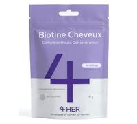 4 HER Biotine 10000 µg, Cheveux, Peau et Ongles, 180 Comprimés Vegan