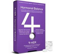 4 HER Hormonal Balance - Équilibre Hormonal Femme - 60 comprimés végétaliens - avec Damiana, Ginseng, Safran et Vitamine B6 - Réduction de la fatigue et performance mentale