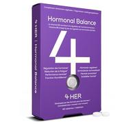 4 HER Périménopause Compléments et Vitamines Femme - Équilibre Hormonal, Safran et Ginseng - avec Vitamine B6 pour Fatigue & Activité Hormonale - 60 Comprimés Vegan (Cure 1 Mois) - GMP Certifié