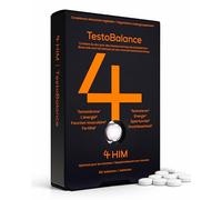 4 HIM TestoBalance - Énergie et Fonction Musculaire - avec Zinc, L-Arginine, Ginseng et Fenugrec - 60 Comprimés Végétaliens